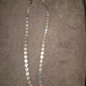 Elegant Tri-Color Leaf Necklace